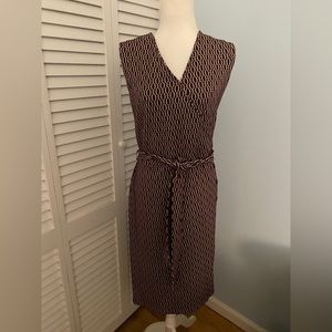 NWOT - Chain Print Belted Sheath Dress - pearl blush